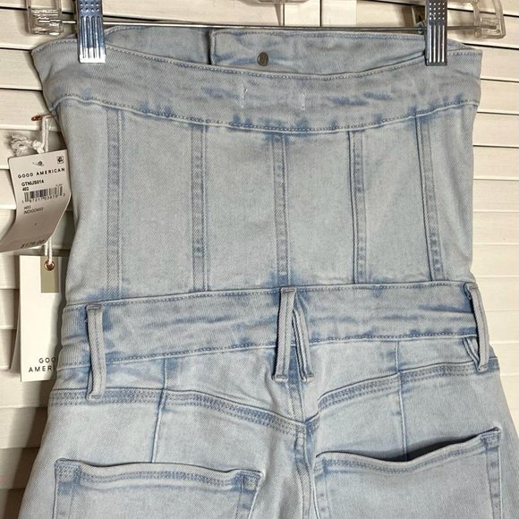 COPY - Good American FIT FOR SUCCESS Compression 90s Tube Denim Jumpsuit Light … - Picture 8 of 9
